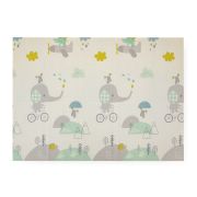 Petite&Mars - Covoras de joaca reversibil, Include geanta pentru transport, Pliabil si impermeabil, Non-toxic, 197 x 147 x 1 cm, Animale, 0 luni+, Multicolor BYN435070