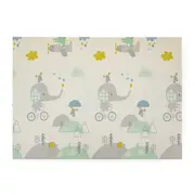 Petite&Mars - Covoras de joaca reversibil, Include geanta pentru transport, Pliabil si impermeabil, Non-toxic, 197 x 147 x 1 cm, Animale, 0 luni+, Multicolor BYN435070