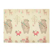 Petite&Mars - Covoras de joaca reversibil, Include geanta pentru transport, Pliabil si impermeabil, Non-toxic, 197 x 147 x 1 cm, Animale, 0 luni+, Multicolor BYN435070