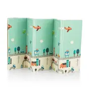 Petite&Mars - Covoras de joaca reversibil, Include geanta pentru transport, Pliabil si impermeabil, Non-toxic, 197 x 147 x 1 cm, Oras, 0 luni+, Multicolor BYN435071