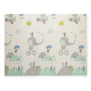 Petite&Mars - Covoras de joaca reversibil, Include geanta pentru transport, Pliabil si impermeabil, Non-toxic, 197 x 147 x 1 cm, Oras, 0 luni+, Multicolor BYN435071