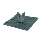 Petite&Mars - Jucarie interactiva, Iepurasul Hugo, Din muselina de bambus, Cu sunet, Conform standardului de securitate Oeko-tex 100,34 x 30 cm, 0 luni+, Verde inchis BYN416817