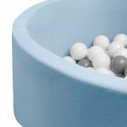 Piscina uscata cu 150 de bile (Alb, gri), Din tesatura fina cu certificare Oeko-Tex Standard 100, Dimensiune 83 x 83 x 30 cm, New Baby, Blue BYN52587