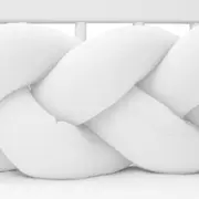 Protectie laterala pentru patut, Tip Bumper impletit, Din muselina, Din materiale certificate Oeko Tex Standard 100, New Baby, Lungime 210 cm, White BYN52138