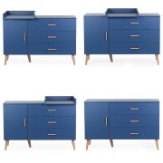 Comoda Childhome Bold Blue 137x77x98 cm cu masa de infasat ERFCH-KO4DBB