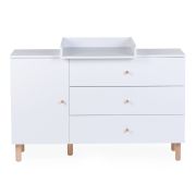 Comoda Childhome Wonder White 137x75x93 cm cu masa de infasat ERFCH-KO4DWW