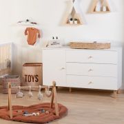 Comoda Childhome Wonder White 137x75x93 cm cu masa de infasat ERFCH-KO4DWW