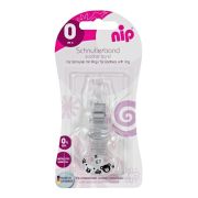 Lant cu carlig de prindere pentru suzete, banda textila, 0+ luni, nip  38373, gri