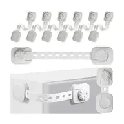 Set 6 sisteme de siguranta multifunctionale reglabile 23.3 cm, cu lacat Iso Trade MY6843 BBJMY6843_Alb