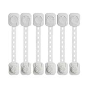 Set 6 sisteme de siguranta multifunctionale reglabile 23.3 cm, cu lacat Iso Trade MY6843 BBJMY6843_Alb