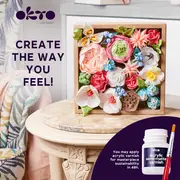 Set creatie Wood &amp; Craft - Flowers, 21*21cm - Romance KRTOK10014