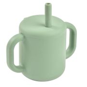 Cana de antrenament cu pai din silicon Beaba Sage Green ERFB913573