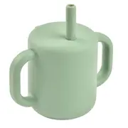 Cana de antrenament cu pai din silicon Beaba Sage Green ERFB913573