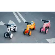 Lionelo - Bicicleta fara pedale, Sammy, Cu 4 roti, Din spuma EVA, Stabila, Manere moi, antiderapante, 12- 36 luni, Greutate maxima suportata 25 kg, Certificata EN 71-1:2014, EN 71-2:2011, EN 71-3:2019, Galben BYNLOE-SAMMY_YELLOW_HONEY