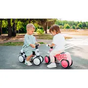 Lionelo - Bicicleta fara pedale, Sammy, Cu 4 roti, Din spuma EVA, Stabila, Manere moi, antiderapante, 12- 36 luni, Greutate maxima suportata 25 kg, Certificata EN 71-1:2014, EN 71-2:2011, EN 71-3:2019, Galben BYNLOE-SAMMY_YELLOW_HONEY