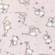 Sac de dormit copii, Loving Bear Pink, din bumbac, 140 cm, 1.5 tog KDEA14015LBP