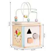 Cub educational din lemn pentru copii ecotoys 1001 edeedi1001cub