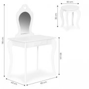 Masuta de toaleta pentru copii 43 x 65 x 110 cm ecotoys fh-kf200011 - alb edeedifh-kf200011-white