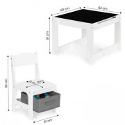 Set de masa cu doua scaune pentru copii ecotoys fh-kr200010 edeedifh-kf200010-white