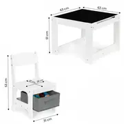 Set de masa cu doua scaune pentru copii ecotoys fh-kr200010 edeedifh-kf200010-white