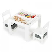 Set de masa cu doua scaune pentru copii ecotoys fh-kr200010 edeedifh-kf200010-white