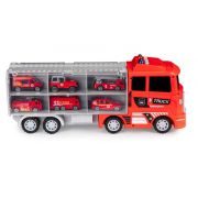Set de remorcare de 6 masinute ecotoys hc484968 - pompieri edeedihc484968