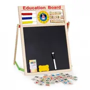 Tabla educationala din lemn cu doua fete si accesorii ecotoys mb552 edeedimb552
