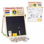 Tabla educationala din lemn cu doua fete si accesorii ecotoys mb552 edeedimb552