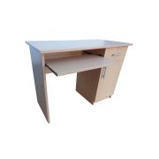 Birou cu spatiu depozitare pentru scolari, pal melaminat, sertar, 2 rafturi, polita glisanta tastatura, 100x52x76 cm, fag drm23