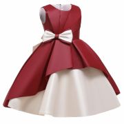 Rochie de ocazie visinie cu alb perlat MBL5183-3-DE