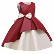Rochie de ocazie visinie cu alb perlat MBL5183-3-DE