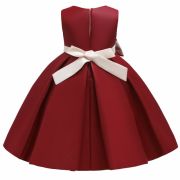 Rochie de ocazie visinie cu alb perlat MBL5183-3-DE