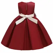 Rochie de ocazie visinie cu alb perlat MBL5183-3-DE