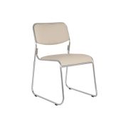 Scaun vizitator gn emil, piele ecologica, cadru metalic cromat, stivuibil, 100 kg drm685