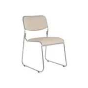Scaun vizitator gn emil, piele ecologica, cadru metalic cromat, stivuibil, 100 kg drm685