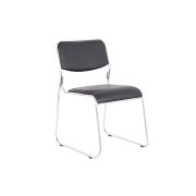 Scaun vizitator gn emil, piele ecologica, cadru metalic cromat, stivuibil, 100 kg drm685