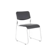 Scaun vizitator gn emil, piele ecologica, cadru metalic cromat, stivuibil, 100 kg drm685