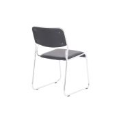 Scaun vizitator gn emil, piele ecologica, cadru metalic cromat, stivuibil, 100 kg drm685