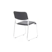 Scaun vizitator gn emil, piele ecologica, cadru metalic cromat, stivuibil, 100 kg drm685