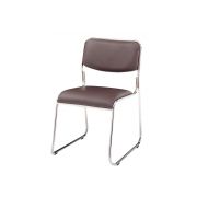 Scaun vizitator gn emil, piele ecologica, cadru metalic cromat, stivuibil, 100 kg drm685