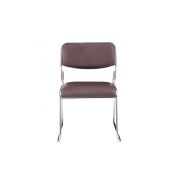 Scaun vizitator gn emil, piele ecologica, cadru metalic cromat, stivuibil, 100 kg drm685