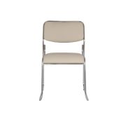 Scaun vizitator gn emil, piele ecologica, cadru metalic cromat, stivuibil, 100 kg drm685