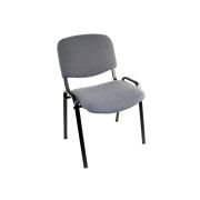 Scaun vizitator felicia, cadru metalic, tapitat cu stofa, stivuibil, 120 kg, gri/negru drm167