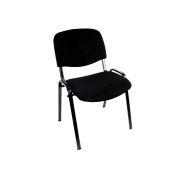 Scaun vizitator felicia, cadru metalic, tapitat cu stofa, stivuibil, 120 kg, gri/negru drm167