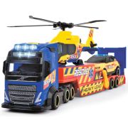 Set dickie toys rescue transporter 40 cm cu camion, masina, elicopter si accesorii hubs203717005