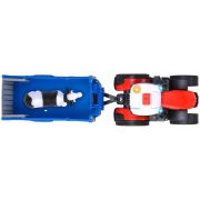 Tractor dickie toys massey ferguson animal trailer 26 cm cu lumini, sunete, remorca si figurina vaca hubs203734003