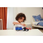 Tractor dickie toys massey ferguson animal trailer 26 cm cu lumini, sunete, remorca si figurina vaca hubs203734003