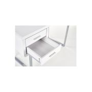 Birou hm b30, mdf lucios, cadru metalic cromat, 2 sertare, 120x55x76 cm, alb drm9587
