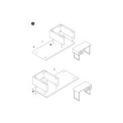 Birou hm b30, mdf lucios, cadru metalic cromat, 2 sertare, 120x55x76 cm, alb drm9587