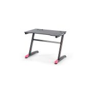 Birou pentru gamming hm b40, iluminare led, cadru metalic, mdf, 100x60x74 cm, negru drm9590